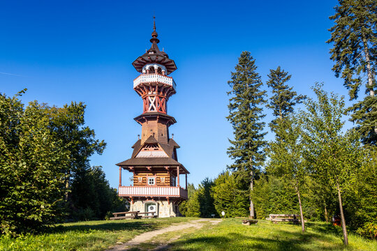  Dusan Jurkovic watchtower, near Roznov pod Radhostem town, Beskydy mountain, Czech republic