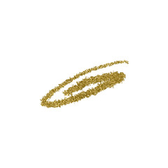 A gold glitter brushstroke. Glowing Christmas element on white background.