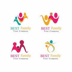 family care love logo template illustration design
