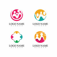 family care love logo template illustration design