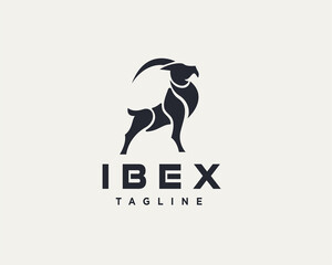 abstract ibex cut pieces body style art logo template illustration - obrazy, fototapety, plakaty