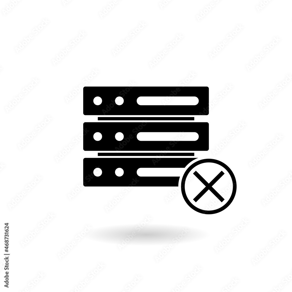 Poster server unavailable icon with shadow