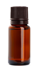 Brown plastic, glass bottle for cosmetics isolated on white