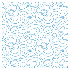 Fototapeta na wymiar Seamless pattern of flowers drawn by hand on white background. Figure for textiles. Repeating texture.