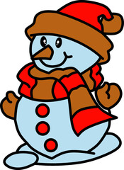 vector image of a snowman.