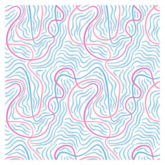 Pattern of scrawl and wave lines.