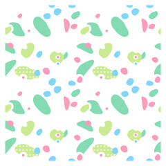 Abstract seamless pattern of ovals shapes and dots. Figure for textiles. © Dzianis