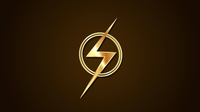video with animated 3d sign symbolizing lightning, electricity, energy for promotional video screensavers and video logo design