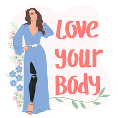 Woman with prosthetic leg in dress