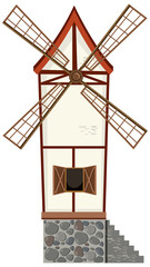 Fototapeta na wymiar Windmill isolated on white background