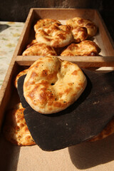 Fresh and crispy egg bread.