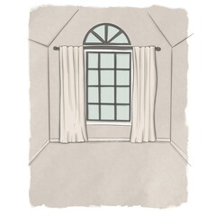 Home Interior Isolated Hand Drawn Illustration	