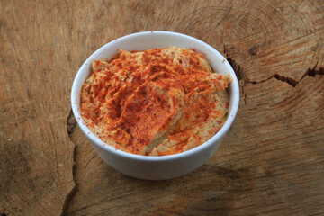 hummus with red paprika