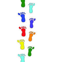 Human footprint. Print. Colored footprint.