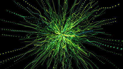 abstract glowing background. neon particles background. fine particle rays