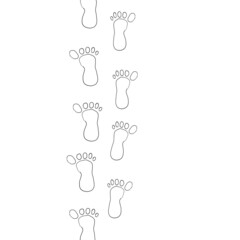 Human footprint. Print. Black footprint.