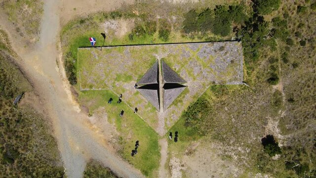 Las Pir&aacute;mides de Valle Nuevo aerial view in Constanza, old architecture in the Dominican Republic, with grass avd vegetation