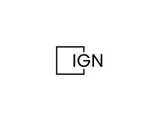 IGN letter initial logo design vector illustration