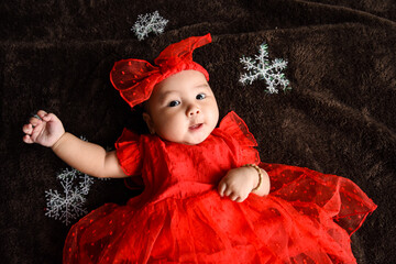 Baby girl is ready for her first Christmas