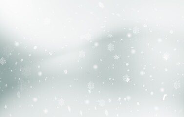 gray abstract background. white  light and snowflakes Christmas blurred beautiful shiny lights use wallpaper backdrop and your product.