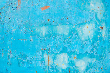 Painted in blue metal rusted background.