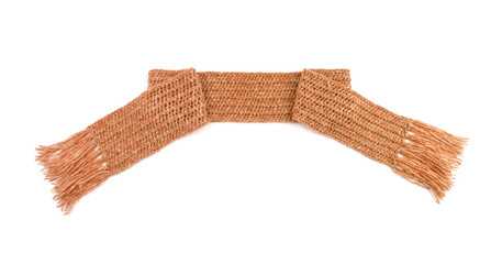 Orange warm scarf on a white background