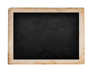 Old photo frame isolated on white. Vintage paper