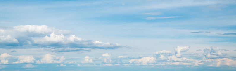 Blue sky with white clouds.