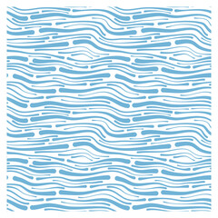 Seamless pattern with blue horizontal waves. 