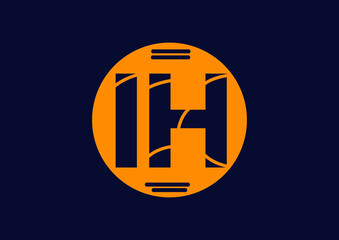 IH letter logo and icon design template