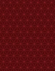 Acrylic prints Bordeaux Seamless Pattern design with a minimalist style in mosaic with red and burgundy colors. Background with a geometric pattern with three-dimensional hexagons