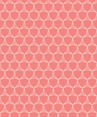 Seamless Pattern vector design with a minimalist style tiled with pastel pink colors. Background with a geometric pattern with pink triangles