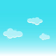 Illustration of several clouds on a blue sky background 