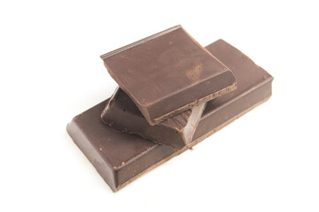Black chocolate with white background