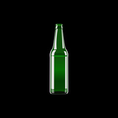 green bottle on black background