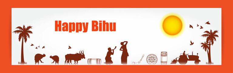 Vector illustration for Indian festival Bihu.
