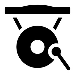Chinese Gong And Hammer Glyph Icon Vector