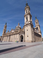 Fototapeta premium Cathedral our Lady of the Pillar in Saragossa city in Spain - vertical