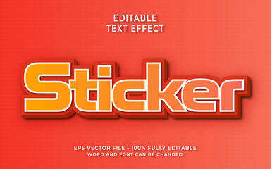 Sticker editable text effect