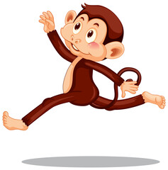 Fototapeta premium Dancing monkey cartoon character