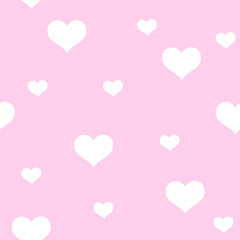 Plakat White harts on pink background seamless pattern