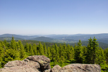 Fototapeta na wymiar View from Oblik, National Park Sumava, Czech Republic.
