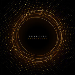 golden sparkles frame glitter background