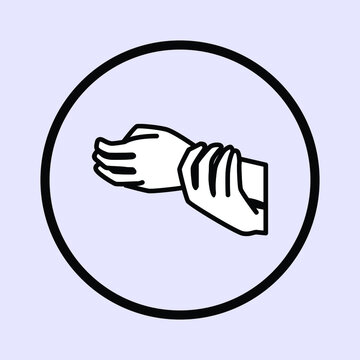 flat design vector illustration. step 7 of 7 how to wash your hands properly