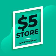 dollar five store sale banner design