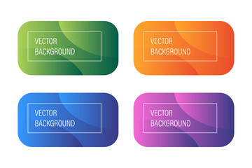 Set, collection of colorful gradient modern trendy backgrounds, frames, banner templates, design elements.