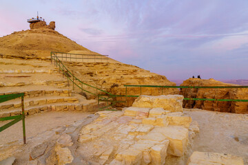 Sunset view of mount Camel observation point, in Mitzpe Ramon