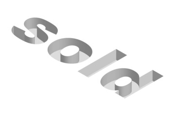 Simple 3D Sold Sticker Label Vector