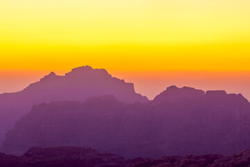 Sunset view towards Jabal Harun Near Petra