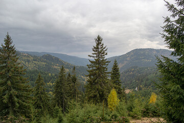 Autumn landscape in the Romanian Carpathians. The Carpathian mountains